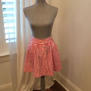 Pink and white stripe skirt